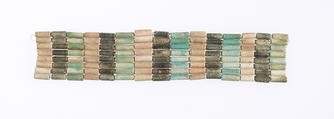 Bracelet, Black, white and green faience