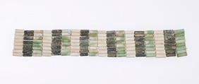 Anklet, Black, white and green faience