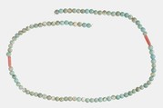 Necklace, Blue faience, carnelian
