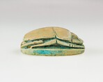 Scarab Inscribed with Hieroglyphs, Green glazed steatite