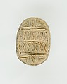 Scarab Decorated with Loops, Steatite, traces of green glaze
