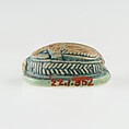Scarab Inscribed with a Blessing Related to Amun-Re, Green glazed steatite
