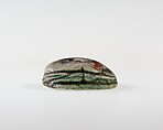 Scarab Decorated with Symbol of Unification, Glazed steatite, traces of blue glaze