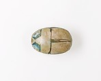 Scarab Inscribed with Hieroglyphs, Blue glazed steatite