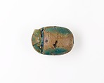 Scarab Inscribed with Hieroglyphs, Blue glazed steatite
