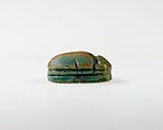 Scarab Inscribed with Hieroglyphs, Blue glazed steatite