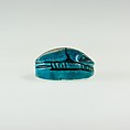 Scarab with the Representation of a Hippo, Bright blue glazed steatite