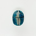 Scarab with the Representation of a Hippo, Bright blue glazed steatite