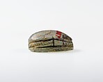 Scarab Decorated with Scrolls and Papyrus, Green glazed steatite