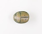 Scarab with Red Crown Design, Green glazed steatite