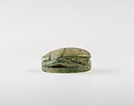 Scarab with Red Crown Design, Green glazed steatite