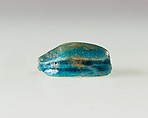 Scarab Inscribed with Hieroglyphs, Bright blue glazed steatite
