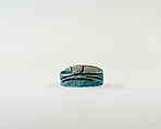 Scarab with Double Lotus Design, Blue glazed steatite