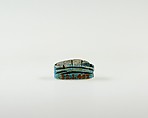 Scarab with Double Lotus Design, Blue glazed steatite