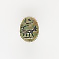 Scarab with Quadruped, Green glazed steatite