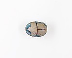Scarab Inscribed with Hieroglyphs, Blue glazed steatite
