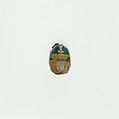 Scarab Decorated with Circles, Green glazed steatite