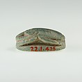 Scarab with a Representation of Seth-Baal and Uraeus, Light green faience