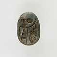 Scarab with a Representation of Seth-Baal and Uraeus, Light green faience