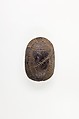 Scarab Inscribed with Hieroglyphs in Rope Border, Glazed steatite