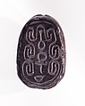 Scarab Inscribed with Hieroglyphs in a Scroll Border, Obsidian