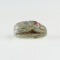 Scarab Inscribed with Hieroglyphs, Faience