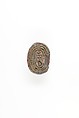 Scarab Inscribed with Hieroglyphs in a Rope Border, Blue glazed steatite