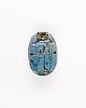 Scarab with Papyrus Motif, Blue faience