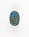 Scarab with Papyrus Motif, Blue faience