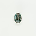 Scarab Decorated with Circles, Green glazed steatite