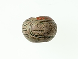 Bead with the name of Amenemhat III, Green glazed steatite