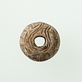 Bead with the name of Amenemhat II, Unglazed faience