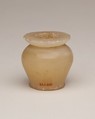 Kohl jar, Travertine (Egyptian alabaster)