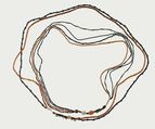 Two-strand Necklace of the Child Myt, Carnelian, glass, silver, rock crystal