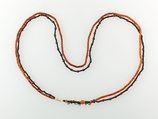 Two-strand Necklace of the Child Myt, Carnelian, glass, silver, rock crystal