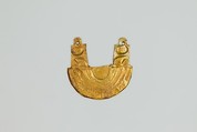 Falcon-headed collar amulet, Gold sheet
