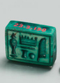 Plaque Bead with name of Amenhotep I, Glazed steatite