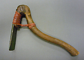 Adze, Wood, bronze or copper alloy, leather