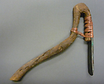 Adze, Wood, bronze or copper alloy, leather