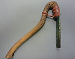 Adze, Wood, bronze or copper alloy, leather