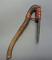 Adze, Wood, bronze or copper alloy, leather