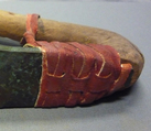 Adze, Wood, bronze or copper alloy, leather