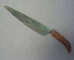 Knife (?), Wood, bronze or copper alloy