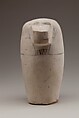 Dummy Canopic Jar with the Head of Hapy, Limestone, paint