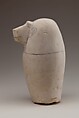 Dummy Canopic Jar with the Head of Hapy, Limestone, paint
