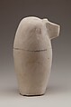 Dummy Canopic Jar with the Head of Hapy, Limestone, paint