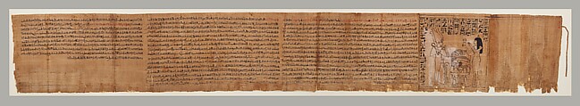 "Book of the Dead" inscribed for Henettawy, daughter of Isetemkheb, Papyrus, ink