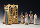 Shabti box of Paramnekhu, Wood, gesso, paint