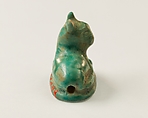 Seal with a Figure of a Cat on Top, Blue glazed steatite