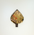 Three gilded leaves from a wreath, Copper alloy, gold